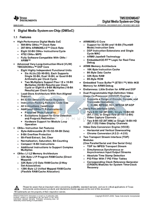 TMS320DM6467 datasheet - Digital Media System-on-Chip