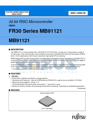 MB91121PFV datasheet - 32-bit RISC Microcontroller CMOS