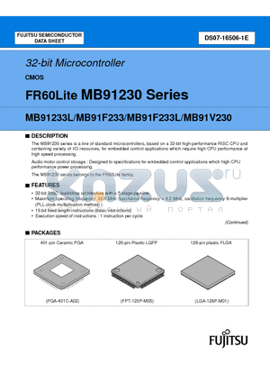 MB91F233PFF-GE1 datasheet - 32-bit Microcontroller