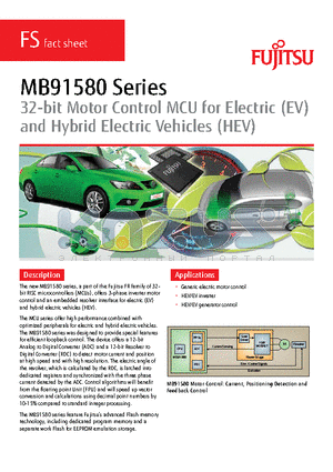 MB91F585 datasheet - 32-bit Motor Control MCU for Electric (EV) and Hybrid Electric Vehicles (HEV)