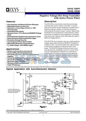 IXHQ100PI datasheet - Negative Voltage Hot Swap Controller with Active Power Filter