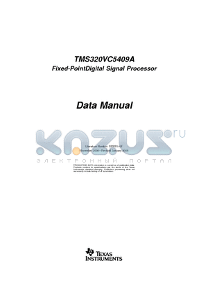 TMSDVC5409APGE16G4 datasheet - Fixed-PointDigital Signal Processor