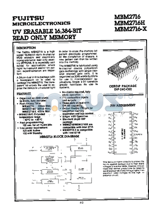 MBM2716H datasheet - UV ERASABLE 16,384-BIT READ ONLY MEMORY