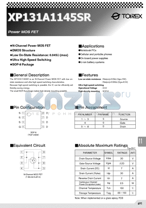 XP131A1145SR datasheet - Power MOS FET