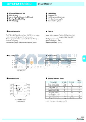 XP131A1520SR datasheet - Power MOSFET