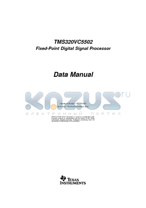 TMX320VC5502PGF300 datasheet - Fixed-Point Digital Signal Processor