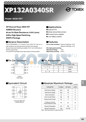 XP132A0340SR datasheet - P-Channel Power MOS FET