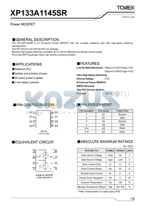 XP133A1145SR_1 datasheet - Power MOSFET