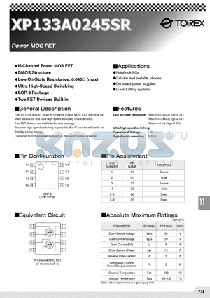 XP133A0245SR datasheet - N-Channel Power MOS FET