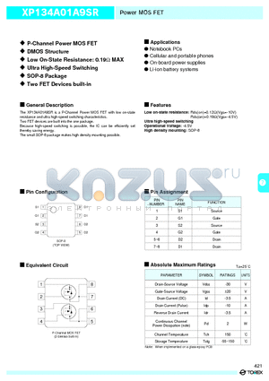 XP134A01A9SR datasheet - Power MOS FET