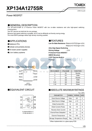 XP134A1275SR_1 datasheet - Power MOSFET