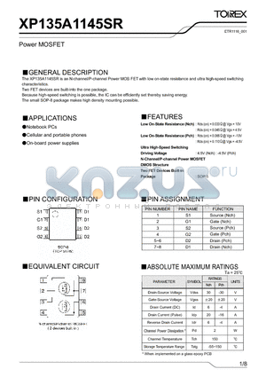 XP135A1145SR_1 datasheet - Power MOSFET