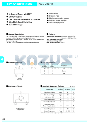 XP151A01C3MR datasheet - N-Channel Power MOS FET