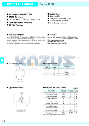 XP151A02B0MR datasheet - Power MOS FET