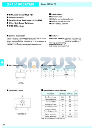 XP151A03A7MR datasheet - Power MOS FET
