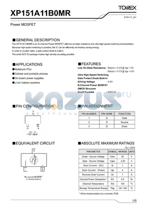 XP151A11B0MR datasheet - Power MOSFET