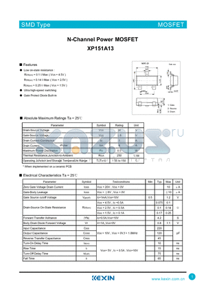 XP151A13 datasheet - N-Channel Power