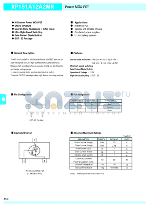 XP151A12A2MR datasheet - Power MOS FET