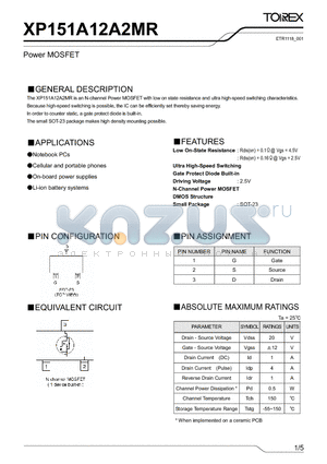 XP151A12A2MR datasheet - Power MOSFET