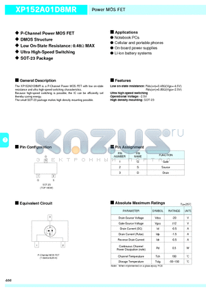 XP152A01D8MR datasheet - Power MOS FET