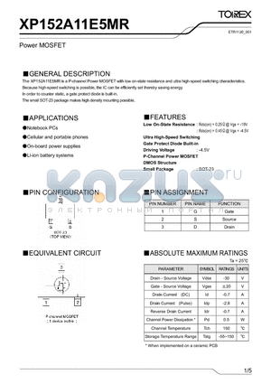 XP152A11E5MR_1 datasheet - Power MOSFET