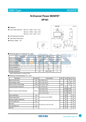 XP161 datasheet - N-Channel Power MOSFET