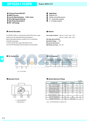 XP162A11COPR datasheet - Power MOS FET