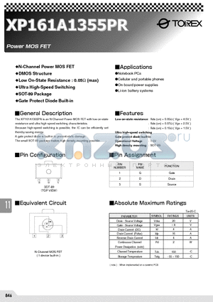 XP161A1355PR datasheet - POWER MOSFET