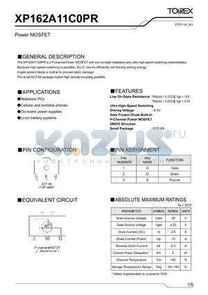 XP162A11C0PR_1 datasheet - Power MOSFET