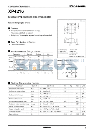 XP4216 datasheet - Silicon NPN epitaxial planer transistor