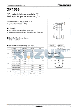 XP4683 datasheet - NPN(PNP) epitaxial planer transistor