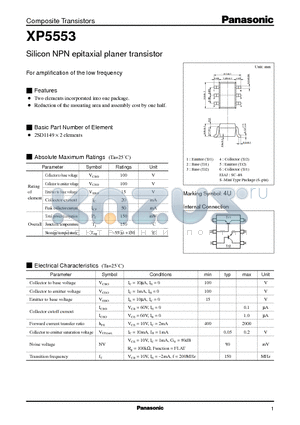 XP5553 datasheet - Silicon NPN epitaxial planer transistor