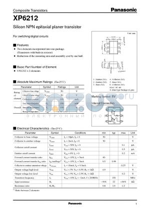 XP6212 datasheet - Silicon NPN epitaxial planer transistor