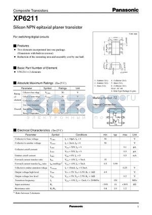 XP6211 datasheet - Silicon NPN epitaxial planer transistor