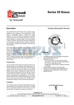 XP95-B6EZ datasheet - Analog Addressable Sensors