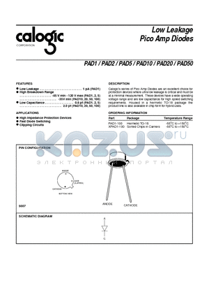 XPAD1-100 datasheet - Low Leakage Pico Amp Diodes