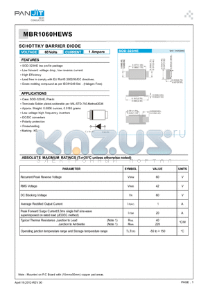 MBR1060HEWS_R1_00001 datasheet - SCHOTTKY BARRIER DIODE