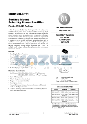 MBR120LSFT1 datasheet - Surface Mount Schottky Power Rectifier