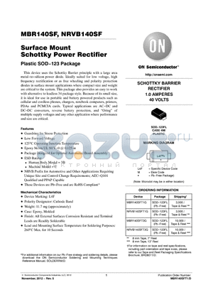 MBR140SFT1G datasheet - Surface Mount Schottky Power Rectifier