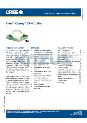 XPCGRN-L1-0000-00701 datasheet - Cree^ XLamp^ XP-C LEDs