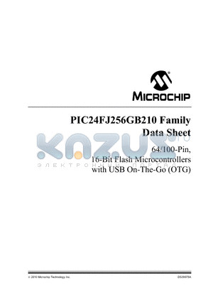 PIC24FJ256GB210-I/BG datasheet - 64/100-Pin, 16-Bit Flash Microcontrollers with USB On-The-Go (OTG)