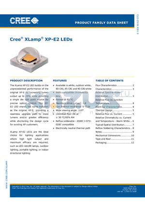 XPEBWT-L1-0000-00AE7 datasheet - Cree^ XLamp^ XP-E2 LEDs