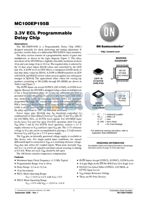 MC100EP195BFAR2G datasheet - 3.3V ECL Programmable Delay Chip