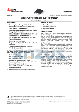 TPS40055MPWPREP datasheet - WIDE-INPUT SYNCHRONOUS BUCK CONTROLLER