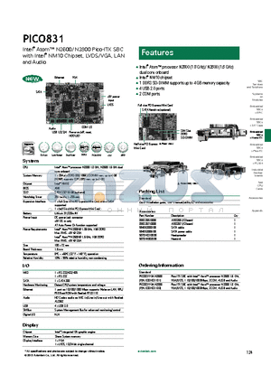 PICO831VGA-N2600 datasheet - 4 USB 2.0 ports
