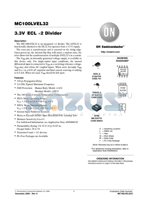 MC100LVEL32 datasheet - 3.3V ECL 2 Divider