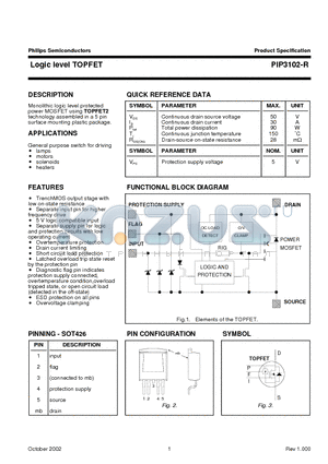 PIP3102-R datasheet - LOGIC LEVEL TOPFET