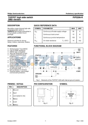 PIP3206-R datasheet - TOPFET high side switch SMD version