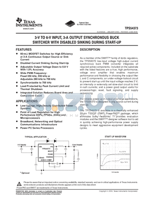TPS54373 datasheet - 3-V TO 6-V INPUT,3-A OUTPUT SYNCHRONOUS BUCK SWITCHER WITH DISABLED SINKING DURING START-UP