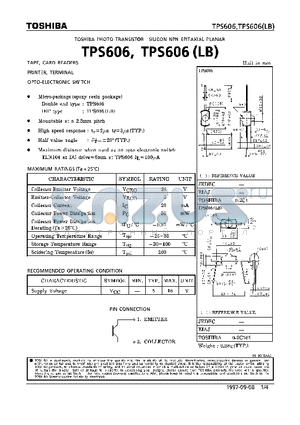 TPS606 datasheet - TAPE, CARD READERS PRINTER, TERMINAL OPTO-ELECTRONIC SWITCH